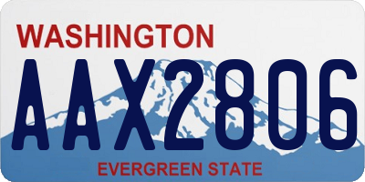 WA license plate AAX2806