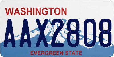 WA license plate AAX2808