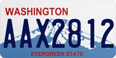 WA license plate AAX2812
