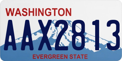 WA license plate AAX2813