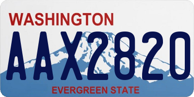 WA license plate AAX2820