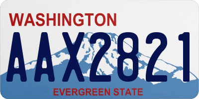 WA license plate AAX2821