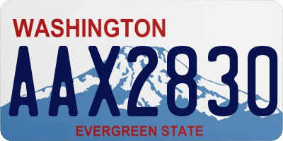 WA license plate AAX2830