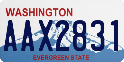 WA license plate AAX2831