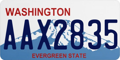 WA license plate AAX2835