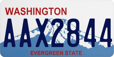 WA license plate AAX2844