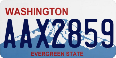 WA license plate AAX2859