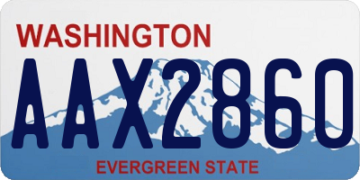 WA license plate AAX2860