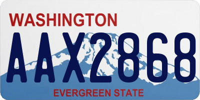 WA license plate AAX2868