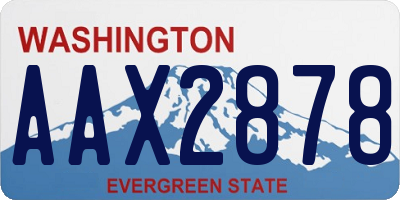 WA license plate AAX2878