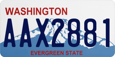 WA license plate AAX2881