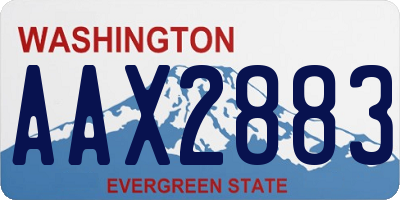 WA license plate AAX2883