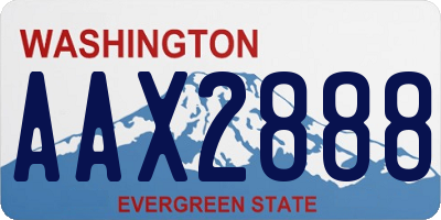 WA license plate AAX2888