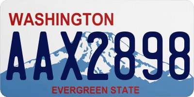 WA license plate AAX2898