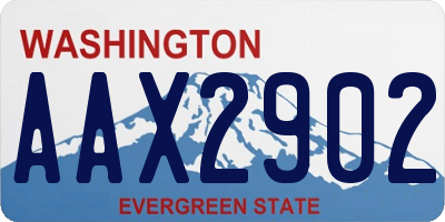 WA license plate AAX2902