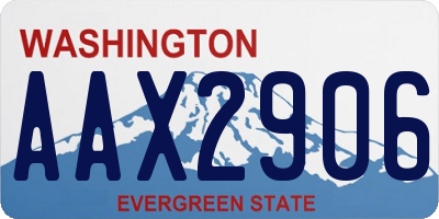 WA license plate AAX2906