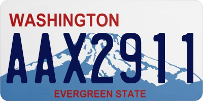 WA license plate AAX2911