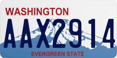 WA license plate AAX2914