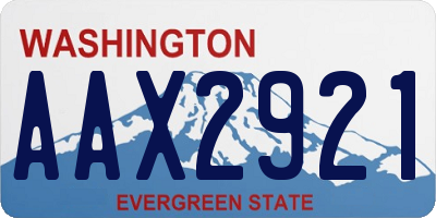 WA license plate AAX2921