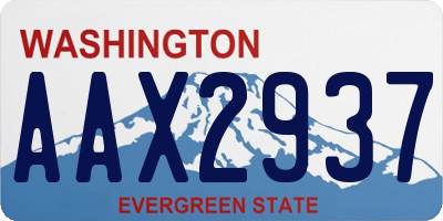 WA license plate AAX2937