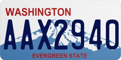 WA license plate AAX2940