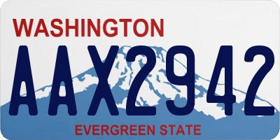 WA license plate AAX2942