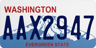 WA license plate AAX2947