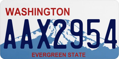 WA license plate AAX2954