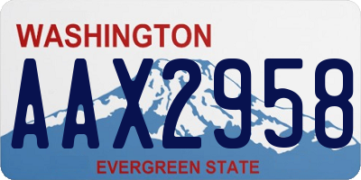 WA license plate AAX2958