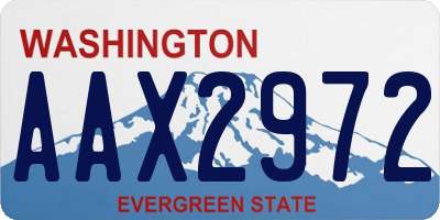 WA license plate AAX2972