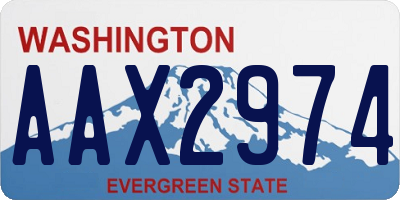 WA license plate AAX2974