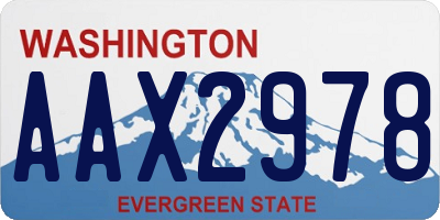 WA license plate AAX2978