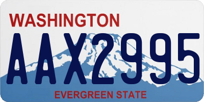 WA license plate AAX2995