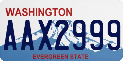 WA license plate AAX2999