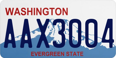 WA license plate AAX3004
