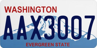 WA license plate AAX3007