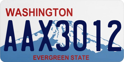 WA license plate AAX3012