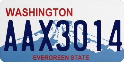 WA license plate AAX3014