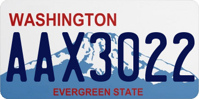 WA license plate AAX3022