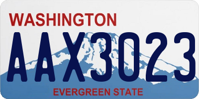 WA license plate AAX3023