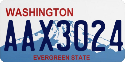 WA license plate AAX3024