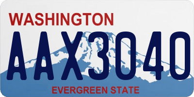 WA license plate AAX3040