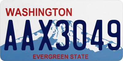 WA license plate AAX3049