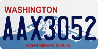 WA license plate AAX3052