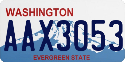 WA license plate AAX3053