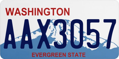 WA license plate AAX3057
