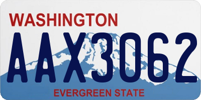 WA license plate AAX3062