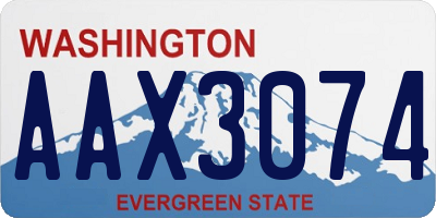 WA license plate AAX3074