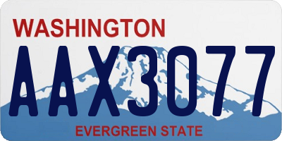 WA license plate AAX3077