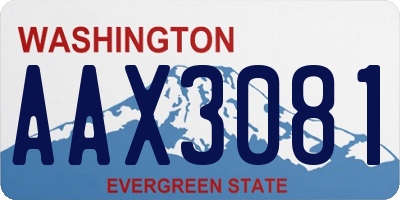 WA license plate AAX3081